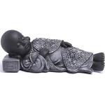 Statuettes gris ardoise en pierre à motif Bouddha de 12 cm 