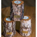 Bougies marron en bois enduites rustiques 