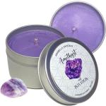 Bougies parfumées violet lavande en cristal enduites à motif fleurs amethyste 
