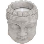 Bougies led grises en béton à motif Bouddha de 15 cm industrielles 