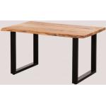 Tables basses rectangulaires Sklum noires en bois recyclé finis vernis modernes 