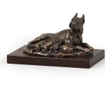 Statuettes en bois marron en bronze à motif chiens 