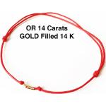 Bracelets de perles rouges en or à perles 14 carats look fashion pour enfant 