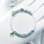 Bracelets breloques vert jade en argent pour fille 