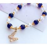 Bracelets de perles prune en cristal à strass à motif papillons amethyste pour femme 