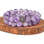 Bracelets de perles prune en argent à perles à motif fleurs amethyste 