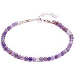 Bracelets de perles prune en argent à perles amethyste avec certificat d'authenticité look fashion pour femme 