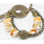 Bracelets de perles blanc d'ivoire en cristal à perles fait main 