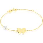 Bracelets de perles Histoire d'Or dorés en or jaune à perles à motif papillons pour enfant 