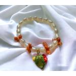Bracelets de perles orange corail en céramique à perles 