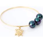 Bracelets de perles dorés à perles à motif tortues 