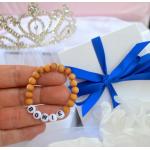 Bracelets blancs cassés en bois à perles en bois personnalisés pour enfant 