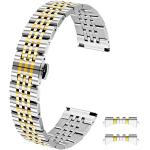 Bracelets de montre argentés en acier finition polie à motif papillons à à boucle déployante look fashion pour femme 