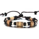 Bracelets marron en bois à perles en bois pour femme 