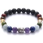 Bracelets de perles multicolores en velours à perles à motif Bouddha look fashion pour femme 