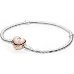 Bracelets Pandora Moments argentés en argent à motif serpents en or rose romantiques pour femme 