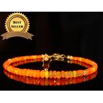 Bracelets de perles orange à perles fait main 