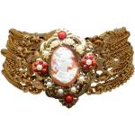 Bracelets de perles pour la fête des mères orange corail à perles baroques & rococo pour femme 