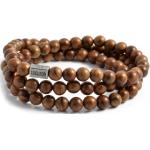 Bracelets Lucléon marron en silicone à perles en bois pour homme 