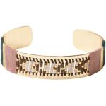 Bracelets de perles dorés en acier à perles style ethnique pour femme 