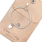 Bracelets de perles argentés en argent à perles personnalisés pour fille 