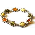 Bracelets de perles argentés en argent à perles en ambre 