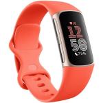 Bracelets connectés Fitbit Charge orange corail en or rose 