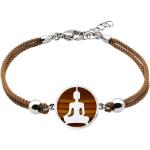 Bracelets gris acier en acier à motif Bouddha 