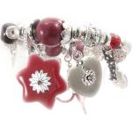 Bracelets rouge cerise en bois à perles fantaisie look asiatique 