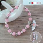 Bracelets de perles pour la communion blancs à perles look fashion pour femme 