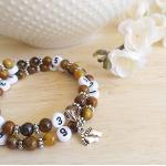 Bracelets de perles à perles à motif tigres personnalisés pour bébé 