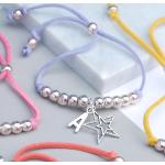 Bracelets breloques rose fushia en daim à motif papillons personnalisés pour fille 