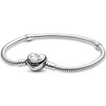 Bracelets coeur pour la Saint-Valentin Pandora argentés avec certificat d'authenticité look fashion pour femme 