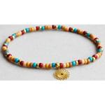 Bracelets de perles marron à perles à motif mandala 