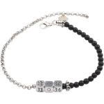 Bracelets de perles gris acier en aluminium en onyx personnalisés 