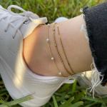 Bracelets de perles pour fêtes de Noël gris acier en or à perles 18 carats personnalisés 