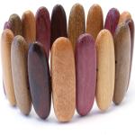 Bracelets multicolores en bois à perles en bois fait main pour femme 