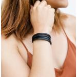 Bracelets manchette argentés en cuir personnalisés pour femme 