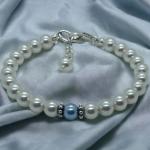 Bracelets de perles de mariée blanc d'ivoire en argent à perles à motif fleurs pour enfant 
