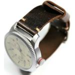 Bracelets de montre marron look vintage en cuir pour homme 