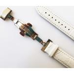 Bracelets de montre blancs à avec fermoir papillon look fashion en cuir 
