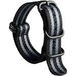 Bracelets de montre noirs en acier look fashion en nylon pour homme 