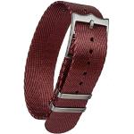 Bracelets de montre rouge bordeaux en acier look fashion à bracelet zulu pour homme 
