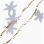 Bracelets de perles dorés en or à perles 18 carats personnalisés look fashion pour femme 