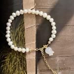 Bracelets de perles de mariage vert d'eau en or à perles 14 carats 