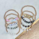 Bracelets de perles dorés à perles personnalisés pour enfant 
