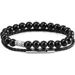 Bracelets de perles Neshraw noirs à perles pour homme 