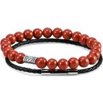 Bracelets de perles Neshraw rouges en cuir à perles pour homme 