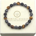 Bracelets de perles argentés en argent à perles à motif tigres pour femme 