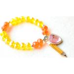 Bracelets de perles pour la rentrée des classes orange à perles pour fille 